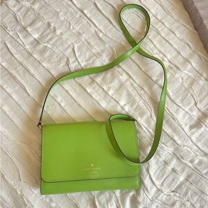 Never Used: Green Leather Kate Spade Crossbody Shoulder Bag NWOT